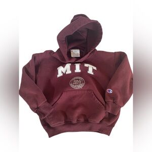 Champion Kids Burgundy Hoodie with MIT Logo